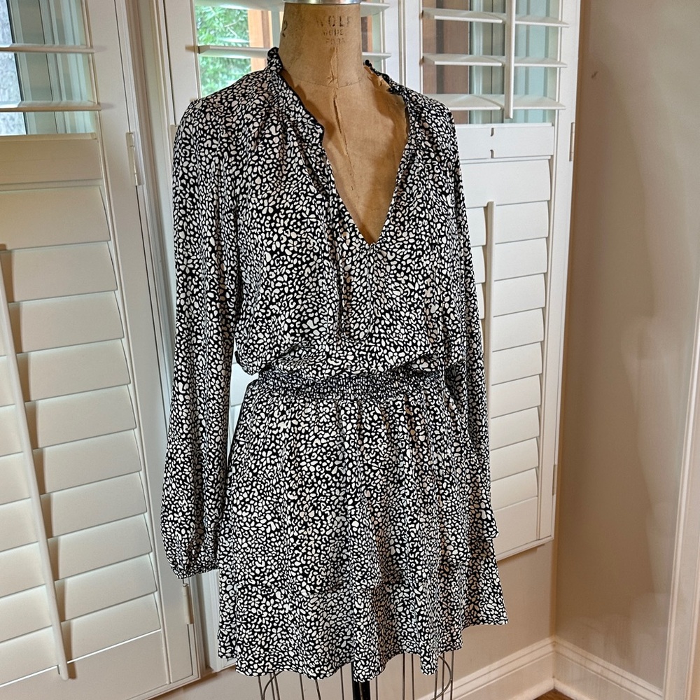 Show Me Your MuMu Black and White Long Sleeve Dress